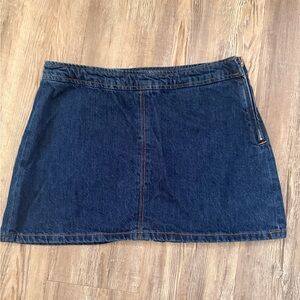 Zara Deep Blue Denim Mini Skirt